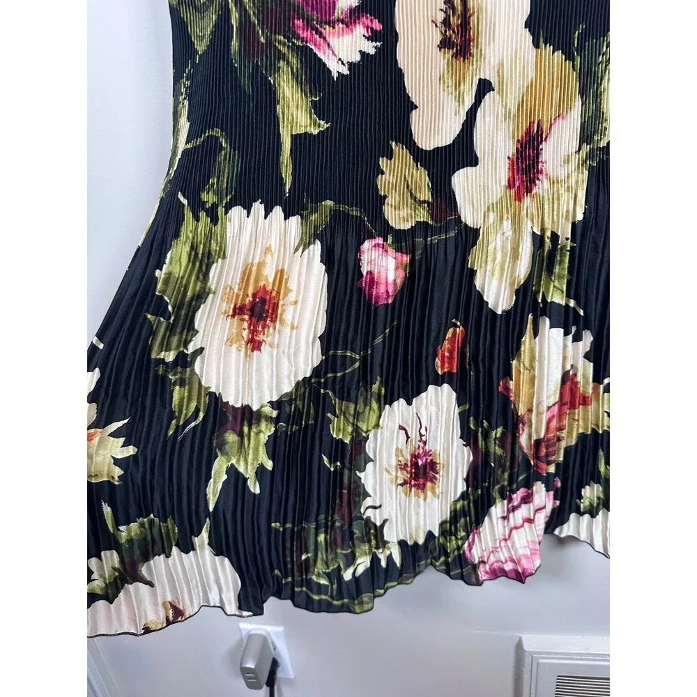 Abercrombie & Fitch Strapless Maxi Dress Womens XL Black Floral Dark Romantic
